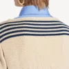 Hybrid-Pullover für Damen in Marineblau/Weiß Hybrid-Pullover für Damen in Marineblau/Weiß