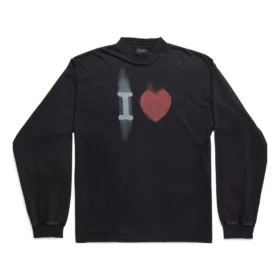 I Love Langarm-T-Shirt, Medium Fit „Black“ 744449TOVH39034
