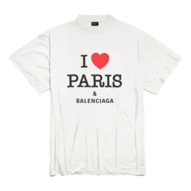 I Love Paris & Balenciaga T-Shirt Oversized „Weiß“ 787349TRVU99012