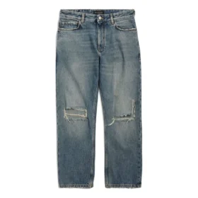 Jeans mit geradem Bein im Distressed-Look „Blau“ 745149THW254245