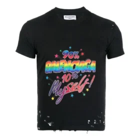 Jersey-T-Shirt mit Grafikprint in Small-Fit und Used-Optik „Washed Black“ 612964TMVH31055