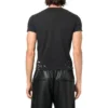 Jersey-T-Shirt mit Grafikprint in Small-Fit und Used-Optik „Washed Black“ 612964TMVH31055