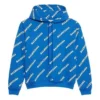 Kapuzen-Hoodie mit Kordelzug und durchgehendem Alphabet-Logo-Print, blau 612959TIV715011