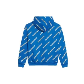 Kapuzen-Hoodie mit Kordelzug und durchgehendem Alphabet-Logo-Print, blau 612959TIV715011