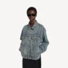 Kick-Denim-Jacke für Damen in schmutzigem Vintage-Blau Kick-Denim-Jacke für Damen in schmutzigem Vintage-Blau