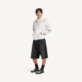 Klassischer Herren-Hoodie mit Reißverschluss in Weiß