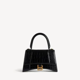Kleine Damenhandtasche in Hourglass-Form in Schwarz