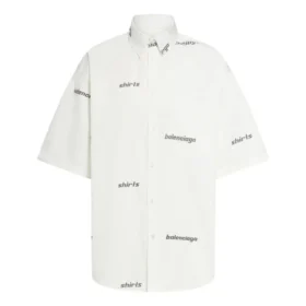 Kurzarm-Shirt mit durchgehendem Logo „White Black“ 681702TOL659040