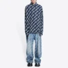 Kurzarm-Shirt mit Scribble-Logo, Large-Fit „Midnight Blue“ 662983TLLJ48502