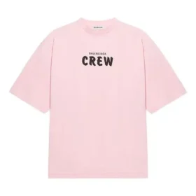 Kurzarm-T-Shirt mit Crew-Logo-Aufdruck, rosa/rot 620941TIVG91900