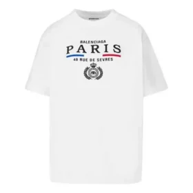 Kurzarm-T-Shirt mit Crown-Logo-Alphabet-Aufdruck, Weiß, 594599TGV489000