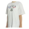 Kurzarm-T-Shirt mit Crown-Logo-Alphabet-Aufdruck, Weiß, 594599TGV489000