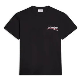Kurzarm-T-Shirt mit Political Campaign-Logo „Schwarz“ 612964TKVJ11070