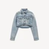 Kurze, taillierte Damenjacke in Bleach Light Blue Kurze, taillierte Damenjacke in Bleach Light Blue