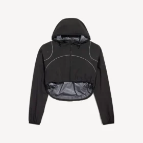 Kurze Techwear-Jacke für Damen in Schwarz