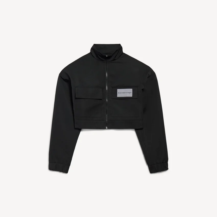 Kurze Trainingsjacke für Damen in Schwarz Kurze Trainingsjacke für Damen in Schwarz