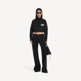 Kurze Trainingsjacke für Damen in Schwarz Kurze Trainingsjacke für Damen in Schwarz