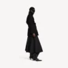 Kurzer Trenchcoat für Damen im Cocoon-Stil in Schwarz Kurzer Trenchcoat für Damen im Cocoon-Stil in Schwarz