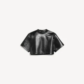 Kurzes Damen-T-Shirt in Schwarz