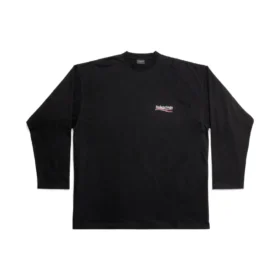 Langarm-T-Shirt für die Political Campaign, Large Fit „Schwarz“ 681046TKVJ11070
