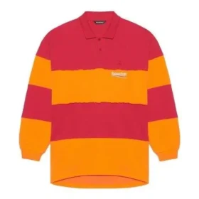 Langärmliges Cut-Up-Poloshirt „Raspberry Fluo Orange“ 657073TKVA56667