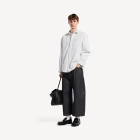 Langärmliges Herren-Denim-Hemd in Weiß