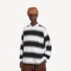 Langärmliges Herren-Poloshirt in Schwarz/Weiß Langärmliges Herren-Poloshirt in Schwarz/Weiß