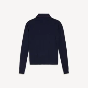 Langärmliges Herren-Strick-Poloshirt in Marineblau