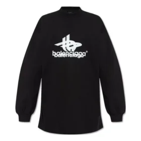 Langärmliges Oversize-Sport-T-Shirt zum Kombinieren „Schwarz-Weiß“ 739027TPVF21070