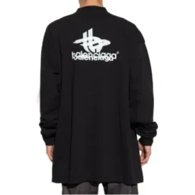 Langärmliges Oversize-Sport-T-Shirt zum Kombinieren „Schwarz-Weiß“ 739027TPVF21070