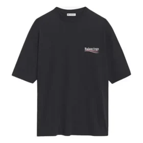 Logo-Aufdruck, locker sitzendes Kurzarm-Shirt, schwarz 641655TIV521070