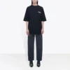 Logo-Aufdruck, locker sitzendes Kurzarm-Shirt, schwarz 641655TIV521070