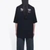 Logo-Aufdruck, locker sitzendes Kurzarm-Shirt, schwarz 641655TIV521070