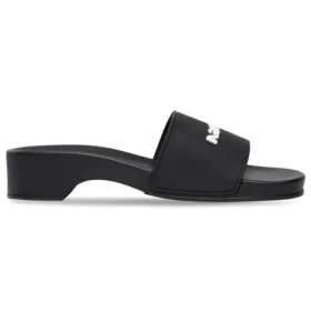 Logo Pool Clog Slides „Black Rubber“ 707094W1S9M1090