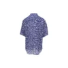 Logo Strips Minimal Seidenhemd „Blue Dirty White“ 681813TNL054644