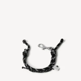 Malibu-Kordelarmband in Schwarz/Weiß/Glänzendem Silber Malibu-Kordelarmband in Schwarz/Weiß/Glänzendem Silber