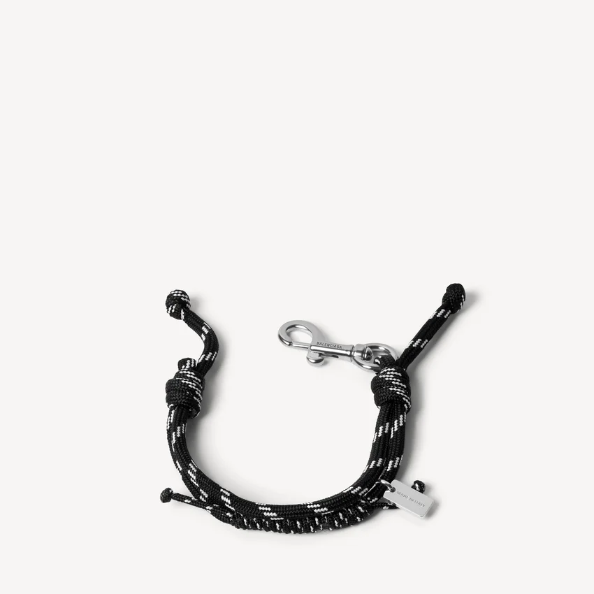 Malibu-Kordelarmband in Schwarz/Weiß/Glänzendem Silber Malibu-Kordelarmband in Schwarz/Weiß/Glänzendem Silber