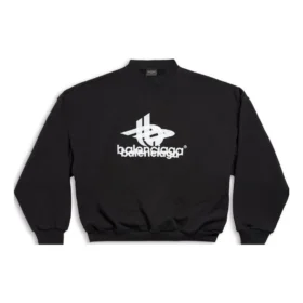 Mehrlagiges, rundes Sport-Sweatshirt „Black White“ 767860TPVF31070