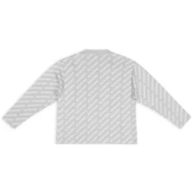 Mini-Cardigan mit Allover-Logo „Hellgrau-Weiß“ 699822T32331461