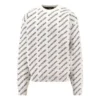 Mini-Pullover mit Allover-Logo „Weiß Schwarz“ 736247T32339054