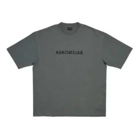Mirror Balenciaga T-Shirt, mittlere Passform „Grey“ 612966TNVR21242