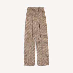 Monogram-Pyjama-Hose für Damen in Beige/Schwarz