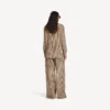 Monogram-Pyjama-Hose für Damen in Beige/Schwarz Monogram-Pyjama-Hose für Damen in Beige/Schwarz