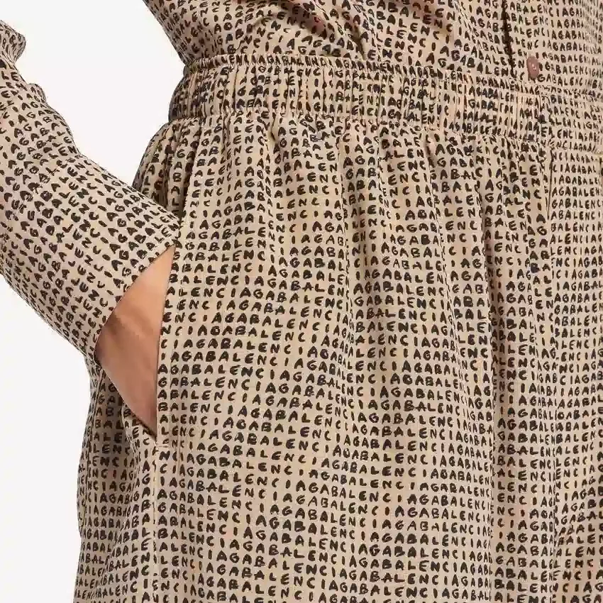 Monogram-Pyjama-Hose für Damen in Beige/Schwarz Monogram-Pyjama-Hose für Damen in Beige/Schwarz
