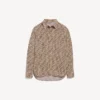 Monogramm-Hemd für Damen in Beige/Schwarz