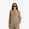 Monogramm-Hemd für Damen in Beige/Schwarz