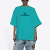 Mosaik-Logo BB-Alphabet, lockere Passform, Distressed-Optik, Kurzarm, Unisex, Blau 651795TKVF53660