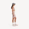 Nahtlose Techwear-Radsportshorts für Damen in Nude