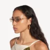 Nano-D-Frame-Sonnenbrille für Damen in Hellgold