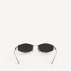 Nano-D-Frame-Sonnenbrille für Damen in Silber